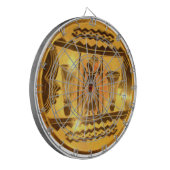 ゴールデンアフリカンエスニックアートプリントデザイン ダーツボード (正面左)