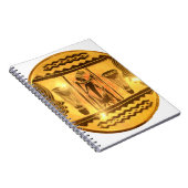 ゴールデンアフリカンエスニックアートプリントデザイン ノートブック (右側)