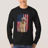 ゴールデンアメリカ国旗の犬が顔マスク4Th Of Ju Tシャツ (正面)