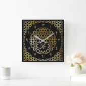 ゴールデンアラビア数字装飾用ラウンドウォールクロック スクエア壁時計 (ホーム)