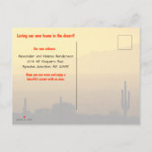 ゴールデンアリゾナサンセットを持つサクアロサクタス 案内ポストカード (裏面)