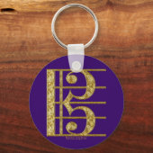 ゴールデンアルトクレフ、 音符記号 キーホルダー (正面)