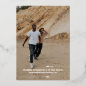 ゴールデンアローズ&デイト結婚フォト金ゴールド 箔招待状 (裏面)