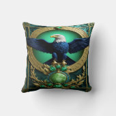 ゴールデンアワーに木の枝に止まったワシ クッション (裏面)