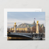 ゴールデンアワーのポンアレクサンドルIIIとグランドパレ ポストカード (正面/裏面)