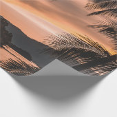 ゴールデンアワーのヤシの木のシルエット ラッピングペーパー (角)