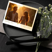 ゴールデンアワーの優雅さと花のウェディングフォト　ありがとう ポストカード