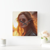 ゴールデンアワーエレガンス スクエア壁時計 (ホーム)