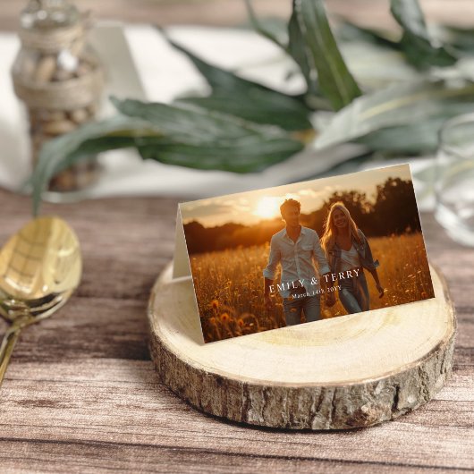 ゴールデンアワーグレース写真のフローラ結婚の折り畳み プレイスカード