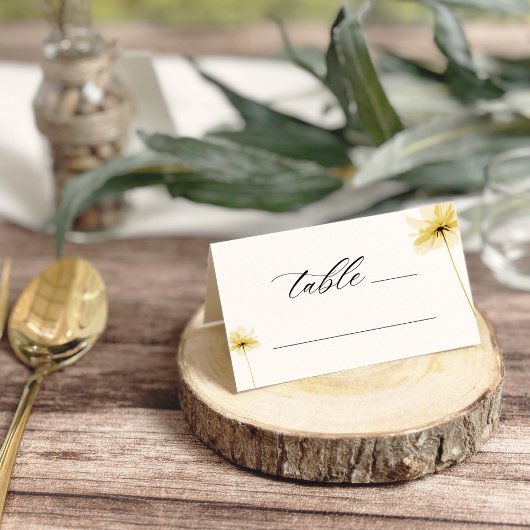 ゴールデンアワーグレース写真のフローラ結婚の折り畳み プレイスカード