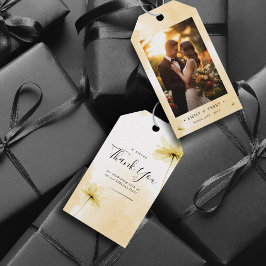 ゴールデンアワーグレース写真&フローラ結婚ズ・サンキュー ギフトタグ