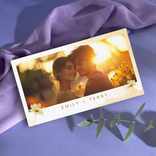 ゴールデンアワーグレース写真QRコードウェディングRSVP エンクロージャーカード