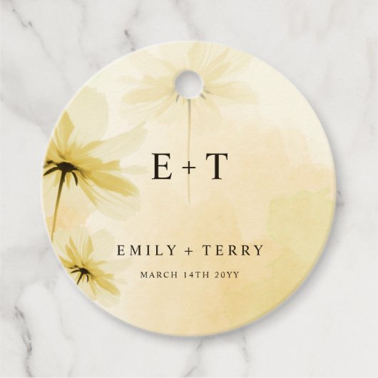 ゴールデンアワーグレース&モノグラム結婚の感謝 フェイバータグ (正面)