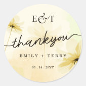 ゴールデンアワーグレース&モノグラム結婚の感謝 ラウンドシール (正面)