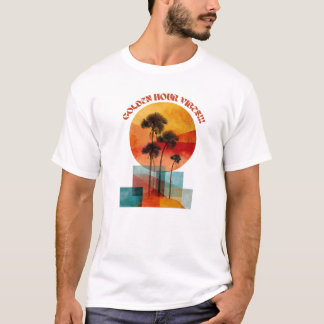 ゴールデンアワーサンセットパームツリーズTシャツ – トロピカルS Tシャツ