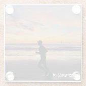 ゴールデンアワーサンセット – ヴェネツィアビーチ, CA ガラスコースター (裏面)