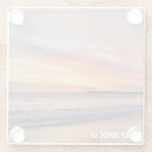 ゴールデンアワーサンセット – ヴェネツィアビーチ, CA ガラスコースター (裏面)