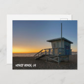 ゴールデンアワーサンセット – ヴェネツィアビーチ, CA ポストカード (正面/裏面)