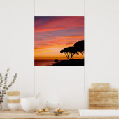 ゴールデンアワービューオブアンアルガルヴポーツビーチサンセット ポスター (キッチン)