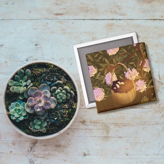 ゴールデンアワーブラックベリーバスケットの磁気写真 マグネット