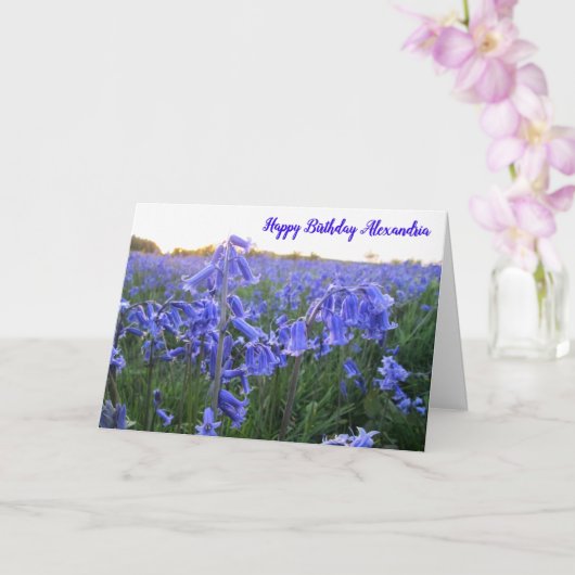 ゴールデンアワーブルーベル – パーソナライズされた誕生日カード カード (蘭)
