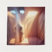 ゴールデンアワーベッドルームグローコージードリームコアムード タペストリー (正面(横))