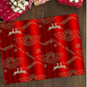 ゴールデンアンゲリックの豪華さ:赤と金ゴールドクリスマス 薄葉紙