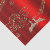 ゴールデンアンゲリックの豪華さ：赤と金ゴールドクリスマス 薄葉紙 (詳細)