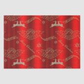 ゴールデンアンゲリックの豪華さ：赤と金ゴールドクリスマス 薄葉紙 (正面)