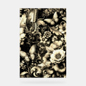 ゴールデンアンティークフローラと蝶 アクリルサイン (正面)