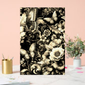 ゴールデンアンティークフローラと蝶 アクリルサイン (ウェディング)