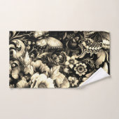 ゴールデンアンティークフローラと蝶 バスタオルセット (ハンドタオル)