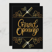 ゴールデンアンドブラック美しいサロングランドオープニング 招待状 (正面/裏面)