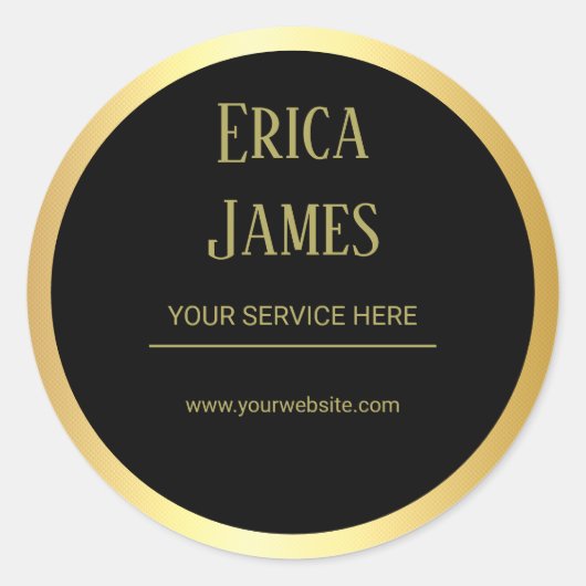 ゴールデンアンドブラック美しいサロン ラウンドシール (正面)