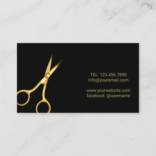 ゴールデンアンドブラック美しいサロン 名刺 (裏面)