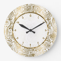 ゴールデンアンドホワイトフローラペイズリー