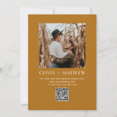 ゴールデンアンバーフローラミニマ結婚リスト。QRと写真 招待状 (裏面)