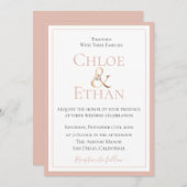 ゴールデンアンパサンド赤面結婚式招待状 招待状 (正面/裏面)