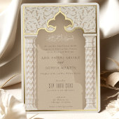 ゴールデンアーキテクチャーエレガンス結婚式招待状 箔招待状