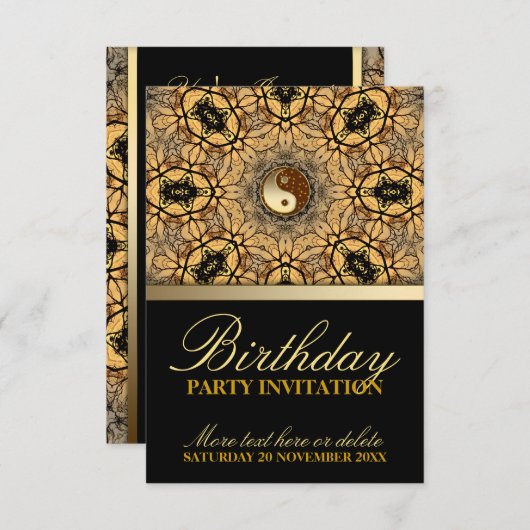 ゴールデンアースお祝いバースデーパーティー 招待状 (正面/裏面)