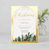 ゴールデンアーチファミリーまたはオフィスクリスマスパーティー 箔招待状 (立ち正面)