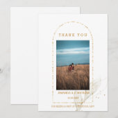 ゴールデンアーチフォトフラッ結婚トのサンキューカード サンキューカード (正面/裏面)