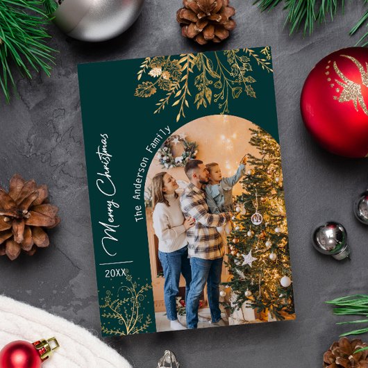 ゴールデンアーチフォトホリデーミニマリストクリスマス シーズンカード