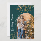 ゴールデンアーチフォトホリデーミニマリストクリスマス 招待状 (正面)