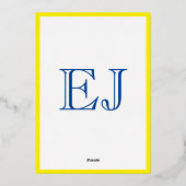 ゴールデンアーチリーガルイエロー&ダスティブルー(無地の) 箔招待状 (裏面)