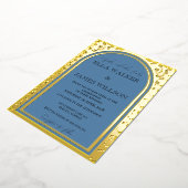 ゴールデンアーチリーガルイエロー&ダスティブルー(無地の) 箔招待状 (回転した状態)
