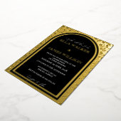 ゴールデンアーチリーガルブラック(無地の) 箔招待状 (回転した状態)