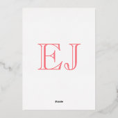 ゴールデンアーチリーガル赤面ピンク無地の(R) 箔招待状 (裏面)