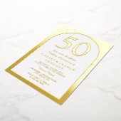 ゴールデンアーチ50周年結婚記念日ゴールド 箔招待状 (回転した状態)