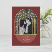 ゴールデンアーチ |ワインレッドのクリスマスフォト シーズンカード (スタンド正面)